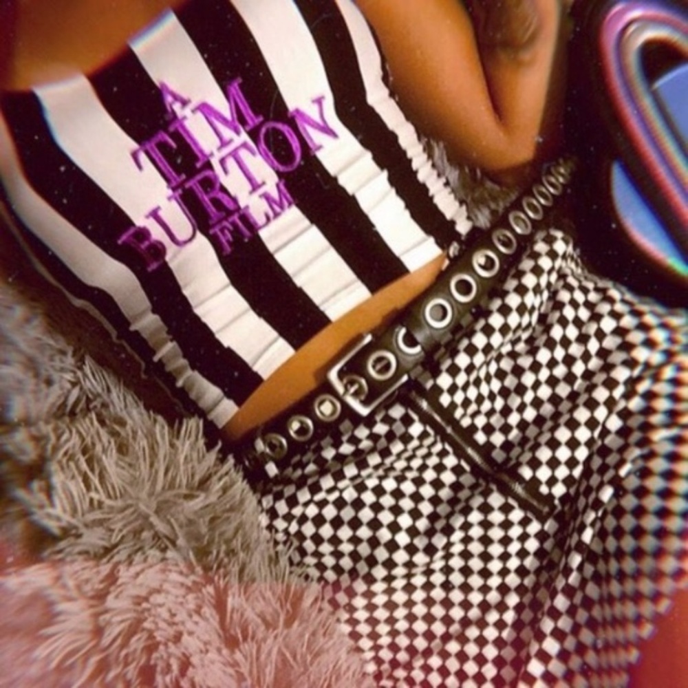 NWT A Tim Burton Film Striped Cropped Tank Top - Picture 8 of 13